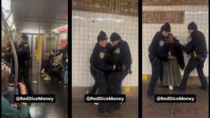 NYPD Officers Arrest Woman,On New York Train