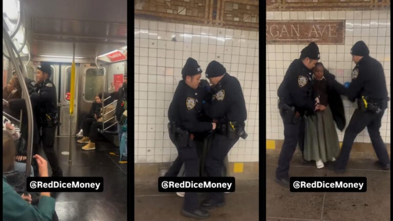 NYPD Officers Filmed Roughly Arresting Woman for Allegedly Sleeping on the Train in New York: ‘These Videos Literally Break My Heart’ NYPD Officers Arrest Woman,On New York Train