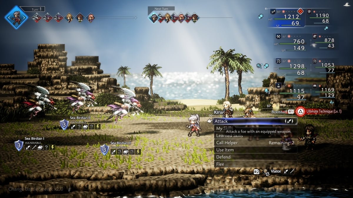 Octopath Traveler 0 8 characters in combat