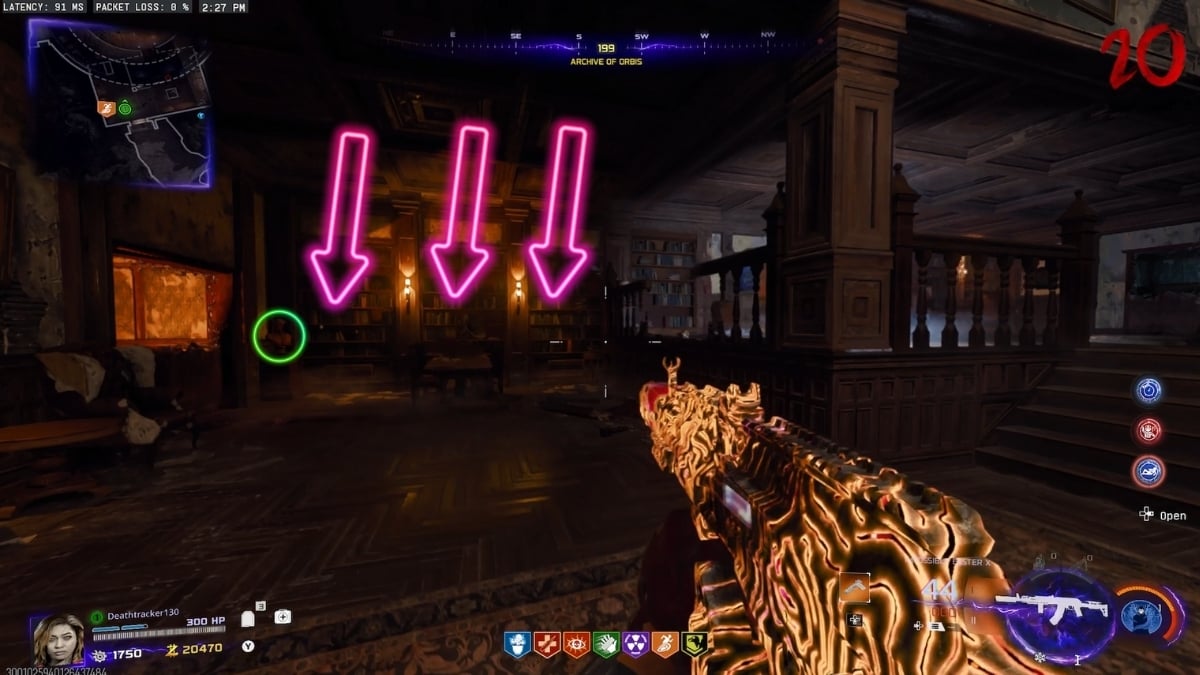 Statue 1 and Books Location