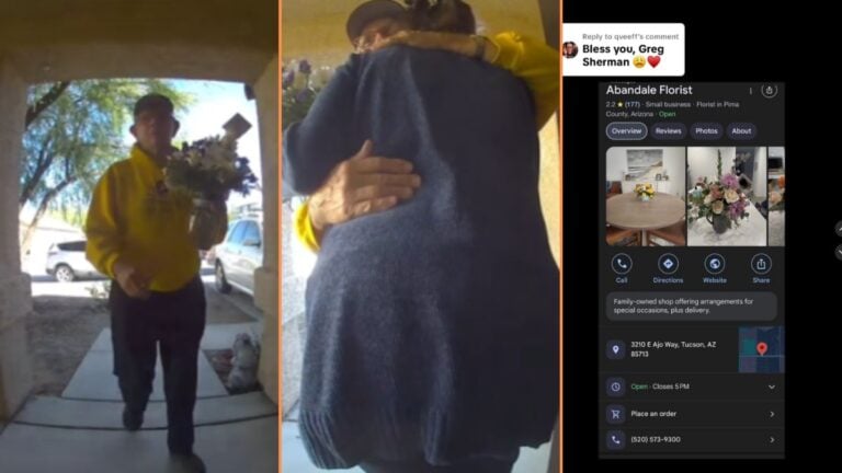 Wholesome Arizona Man Delivers Flowers to Grieving Woman in Viral Door Camera Clip: ‘What a Special Man’ Wholesome Arizona Man Delivers Flowers to Grieving Woman in Door Camera Video 'What a Special Man'