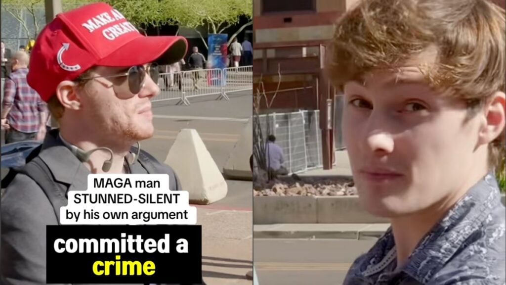 Vlogger Absolutely Crushes MAGA Man While Shading Trump During an Interview in LA, ‘Clocked His Tea Real Quick’ parker col owns maga supporter