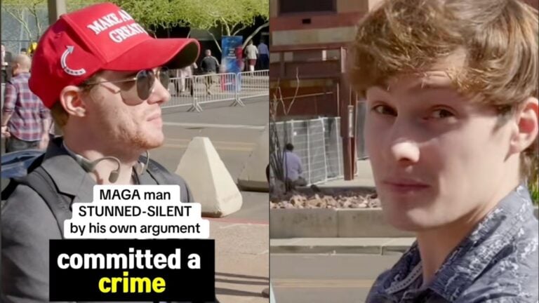 Vlogger Absolutely Crushes MAGA Man While Shading Trump During an Interview in LA, ‘Clocked His Tea Real Quick’ parker col owns maga supporter