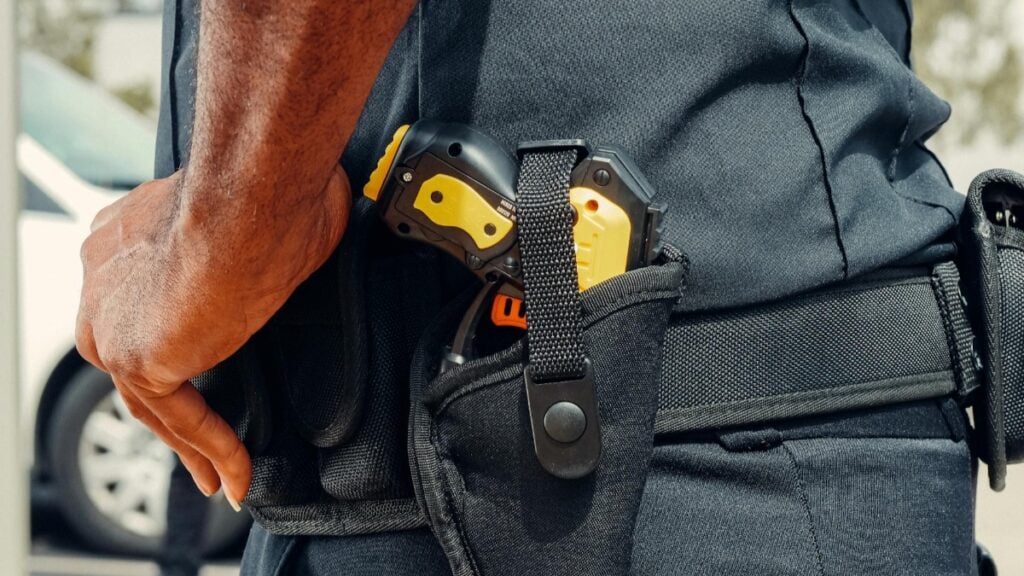 Cop tasing student in school bus