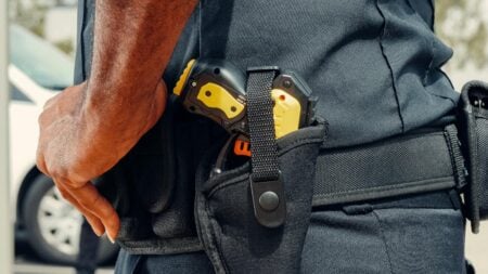 Cop tasing student in school bus