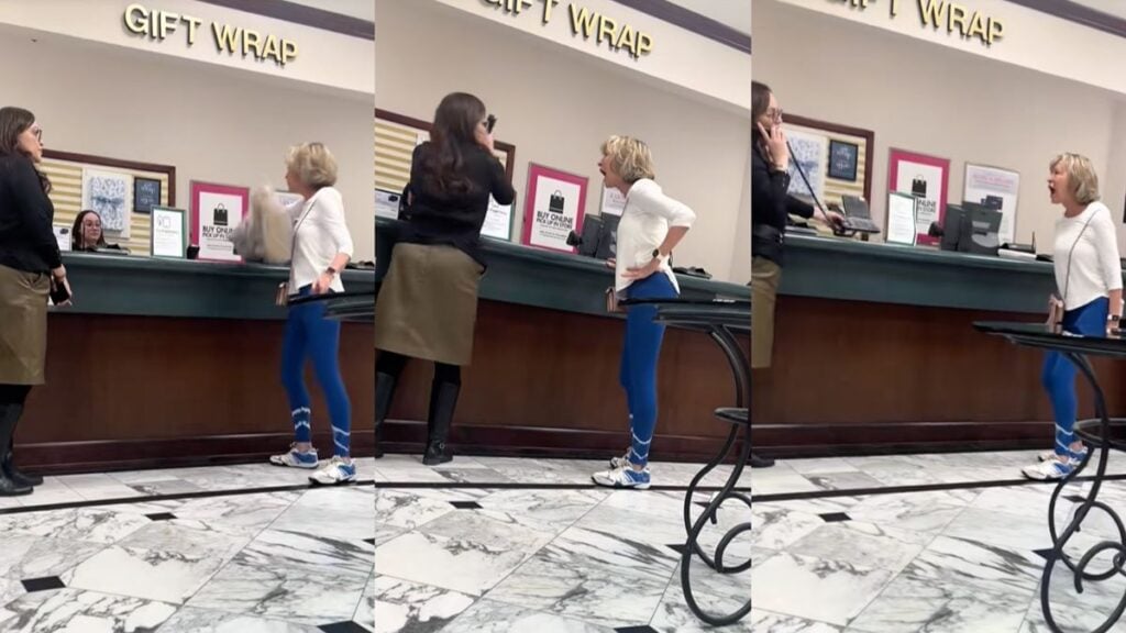 Boomer Crash Out As Karen Curses At The Top Of Her Lungs Over Sweater At Arizona Dillard’s, ‘Call A Priest With A Police Too’