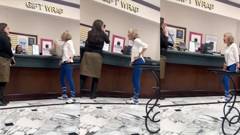 Boomer Crash Out As Karen Curses At The Top Of Her Lungs Over Sweater At Arizona Dillard’s, ‘Call A Priest With A Police Too’