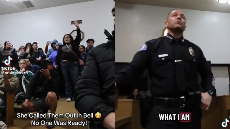 Woman Confronts Police Officer Over Refusal to Defend Residents From ICE in California: ‘No One Is Above the Law’ Woman Confronts Police Officer Over Refusal to Defend Residents From ICE in California: ‘No One Is Above the Law’