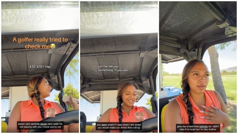 California golfer is rude to beverage cart assistant