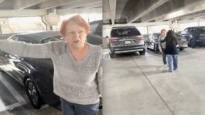 Elderly Karen Switches from Belligerent Bully to Crying Mess Within Seconds When California Police Are Mentioned