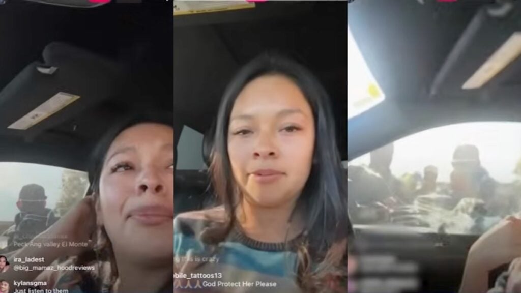 ICE breaks window of woman's car in California