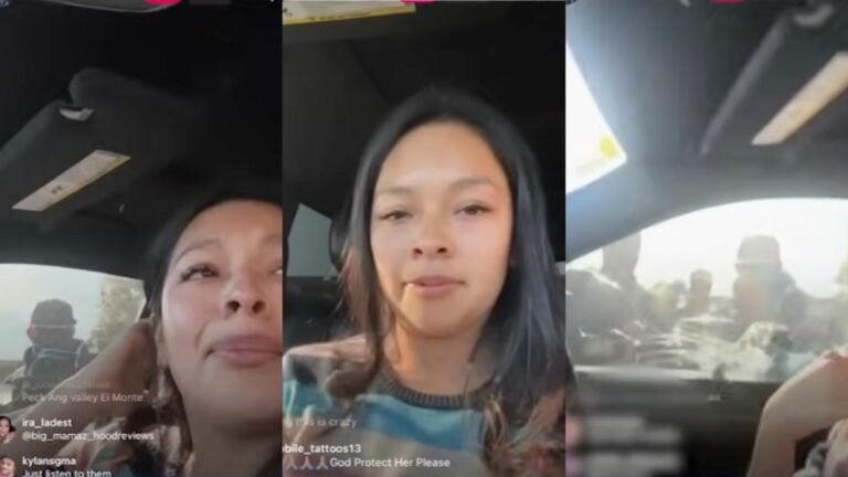 ICE breaks window of woman's car in California