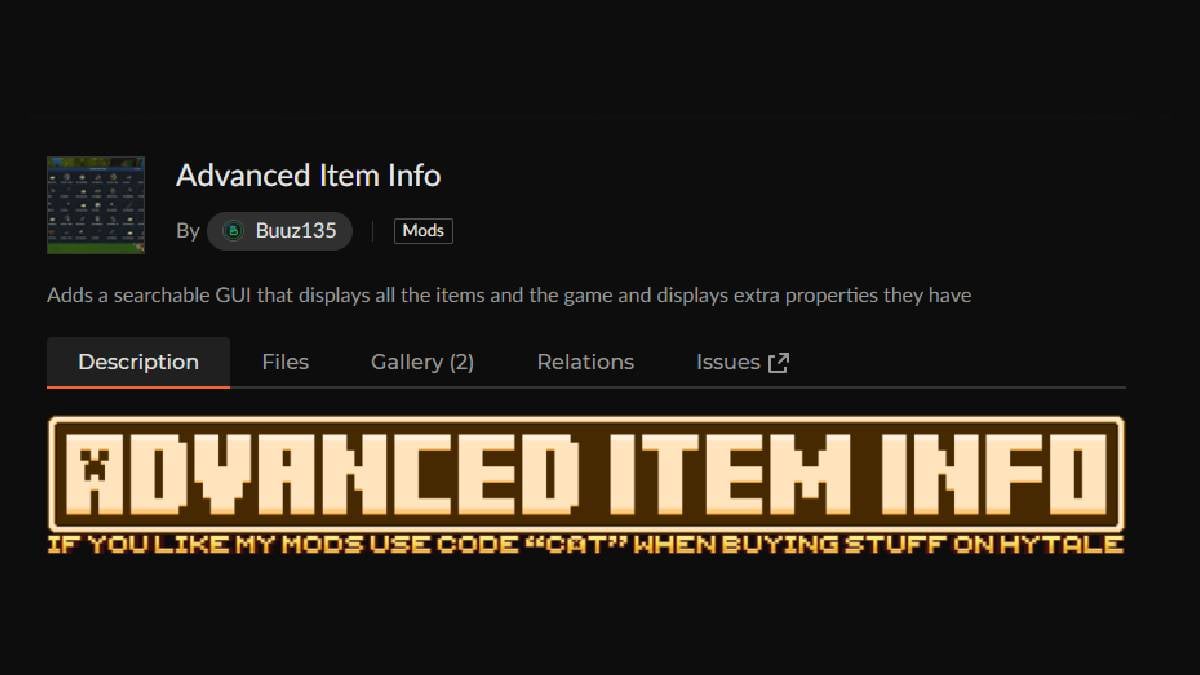 Mods Hytale Advanced Item Info