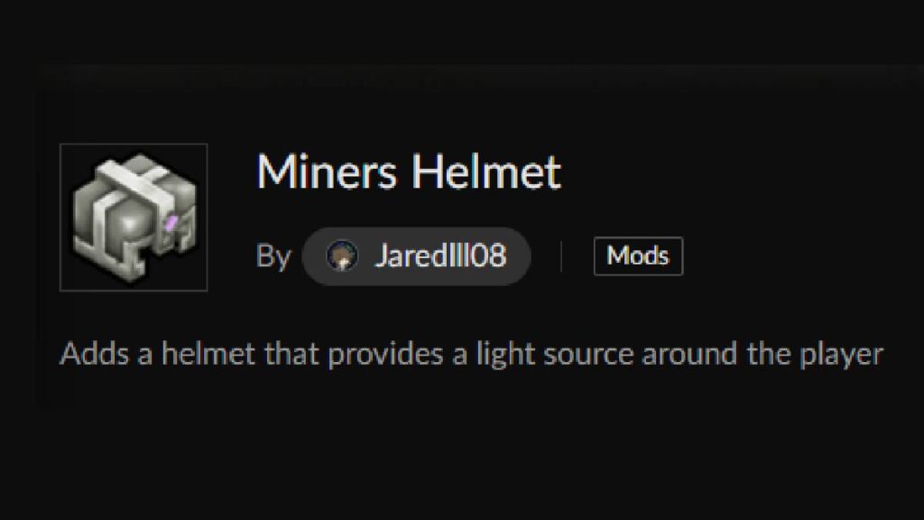 Mods Hytale Miners Helmet