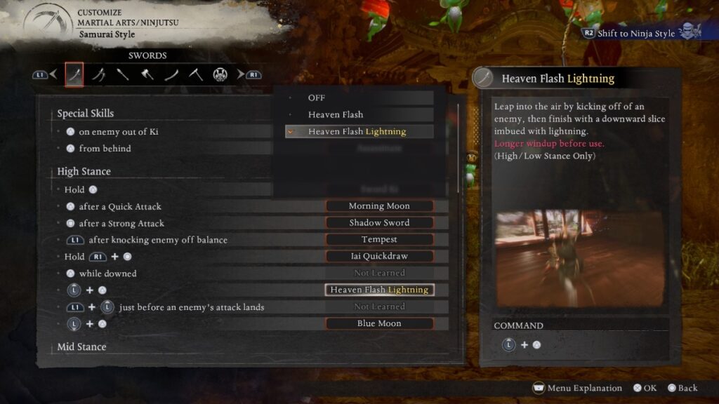 Martial Arts and Ninjutsu Menu