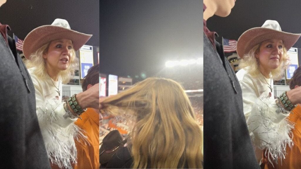 Karen Pulls Another Woman’s Hair During Heated Game in Texas After She Cheers for the Opposing Team: ‘This Is My House’ A woman confronts another fan in the stands during a Texas sporting event after cheering for the opposing team.