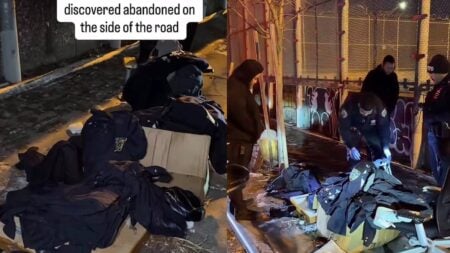 A picture of the police uniforms found in New York.