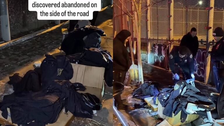 A picture of the police uniforms found in New York.