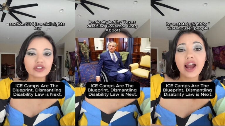 Screenshots from Syanne's Video discussing disability and ICE.