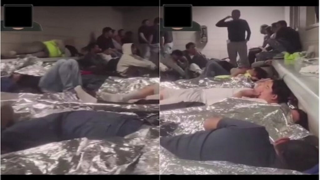 Screenshots showing conditions inside Baltimore ICE detention facility