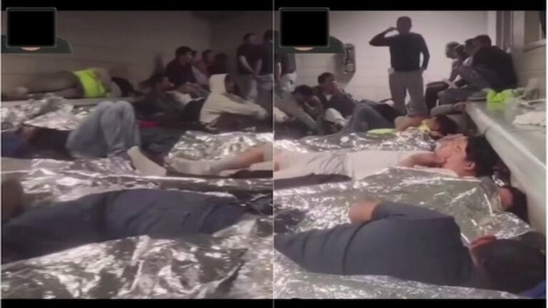 Screenshots showing conditions inside Baltimore ICE detention facility