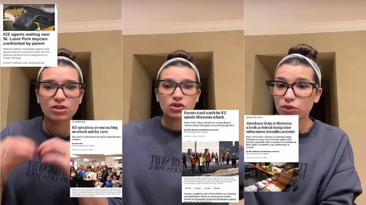 Screenshots from Senator Erin Maye Quade's video detailing ICE activity in Minnesota