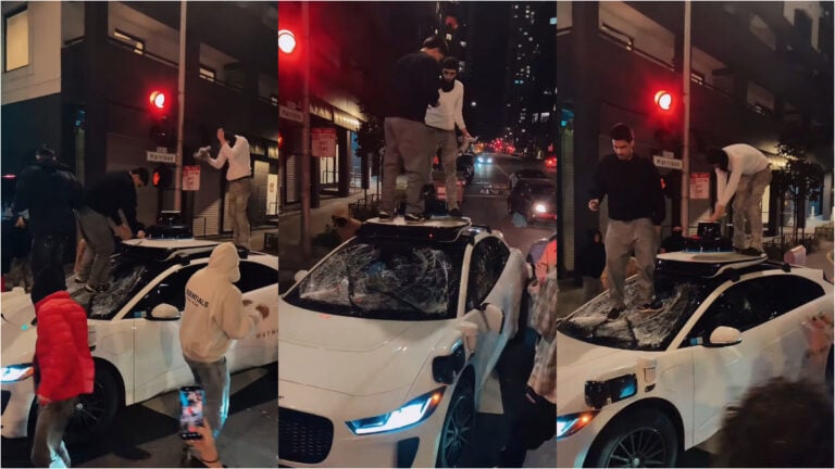 waymo car san francisco mob