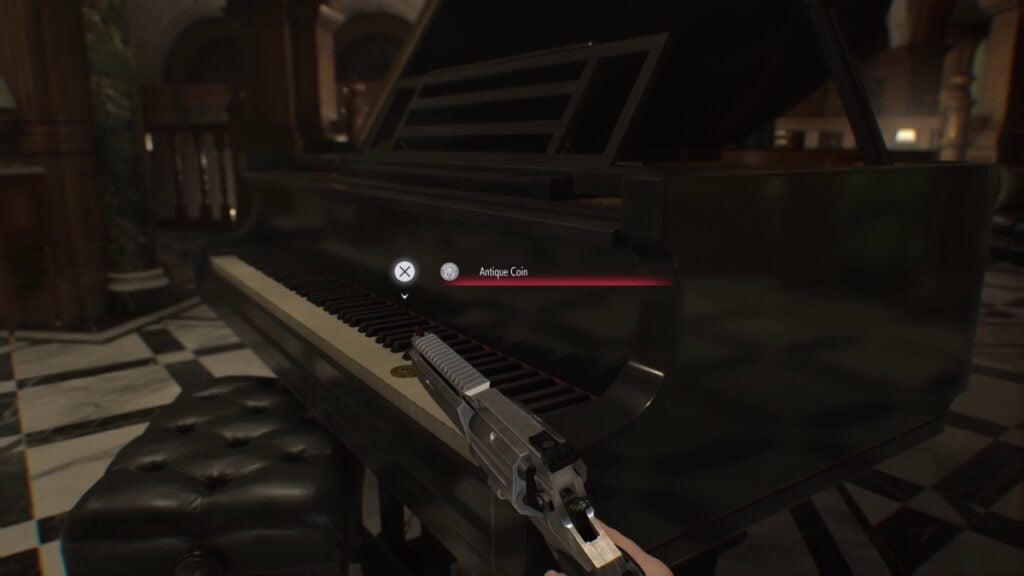 Antique Coin on Piano