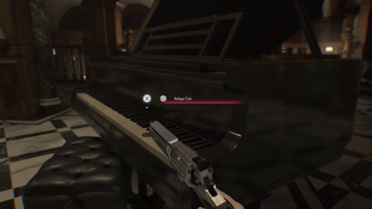 Antique Coin on Piano