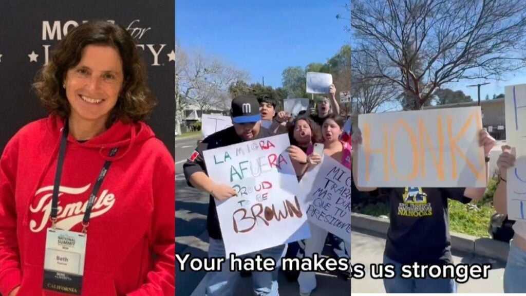 ‘Your Hate Makes Them Stronger’: Karen Interrupts California High School Students During Anti-ICE protest And Learns The Hard Way