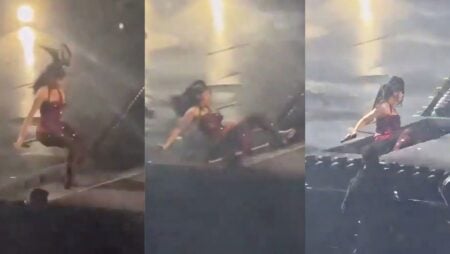 Cardi B performing onstage in Washington moments before a reported fall during her Little Miss Drama Tour show.