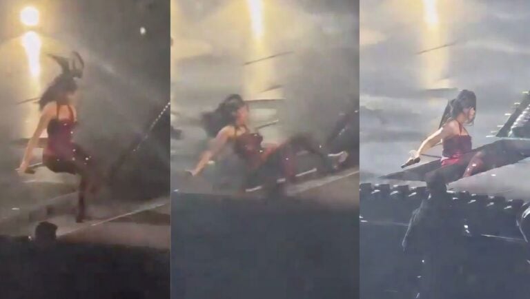 Cardi B performing onstage in Washington moments before a reported fall during her Little Miss Drama Tour show.