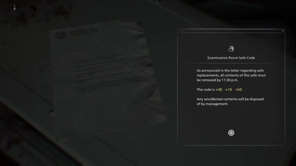 Examination Room Safe Code