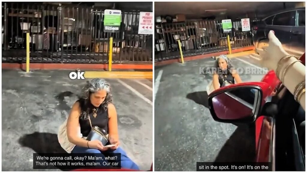 Florida Karen sits in parking spot in miami