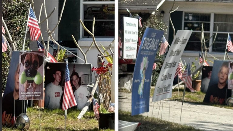 Florida ‘Veteran’ Puts Up Giant Posters of Children in His Yard