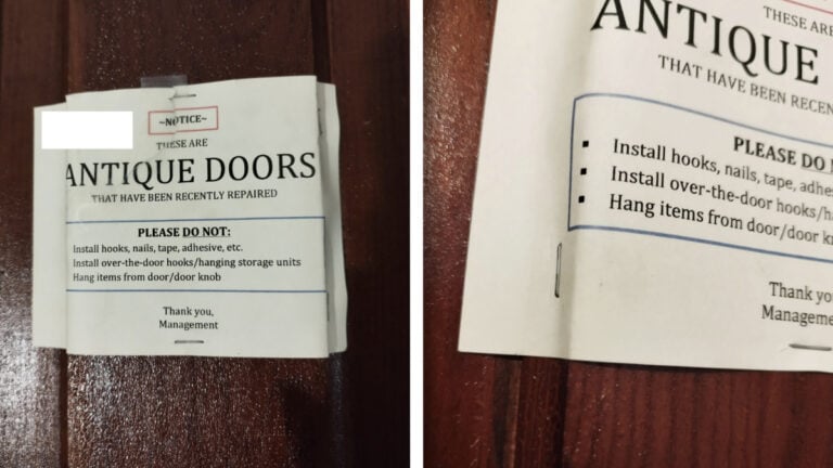 New York Landlord Stapled 'Antique Doors' With Sign Warning Tenants