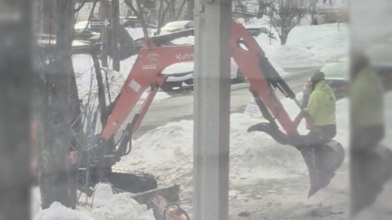 Pennsylvania Construction Mindlessly Bash Sidewalk for an Hour with Excavator