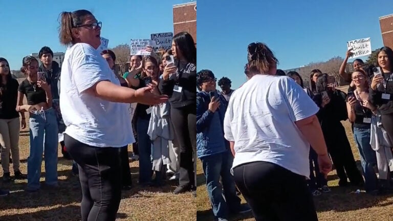 Heated Exchange Erupts Between Woman and High School Protesters in Texas: ‘Mind Your Business’