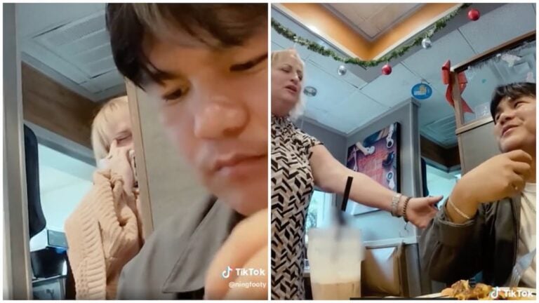 Texas woman does racist gesture behind influencer's back