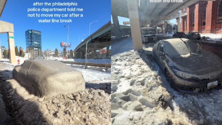 Thanks to Police and a Broken Water Line, Pennsylvania Woman is Left With a Completely Frozen Car, 'Hondacicle is crazy'
