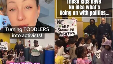 Outrage After New York Day School Allegedly Has Kindergartners Participate in Anti-ICE Protest: ‘Children Should NOT Be Involved in Politics!’ A picture at the New York day school.