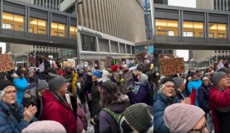 Minnesota ICE protestors sing
