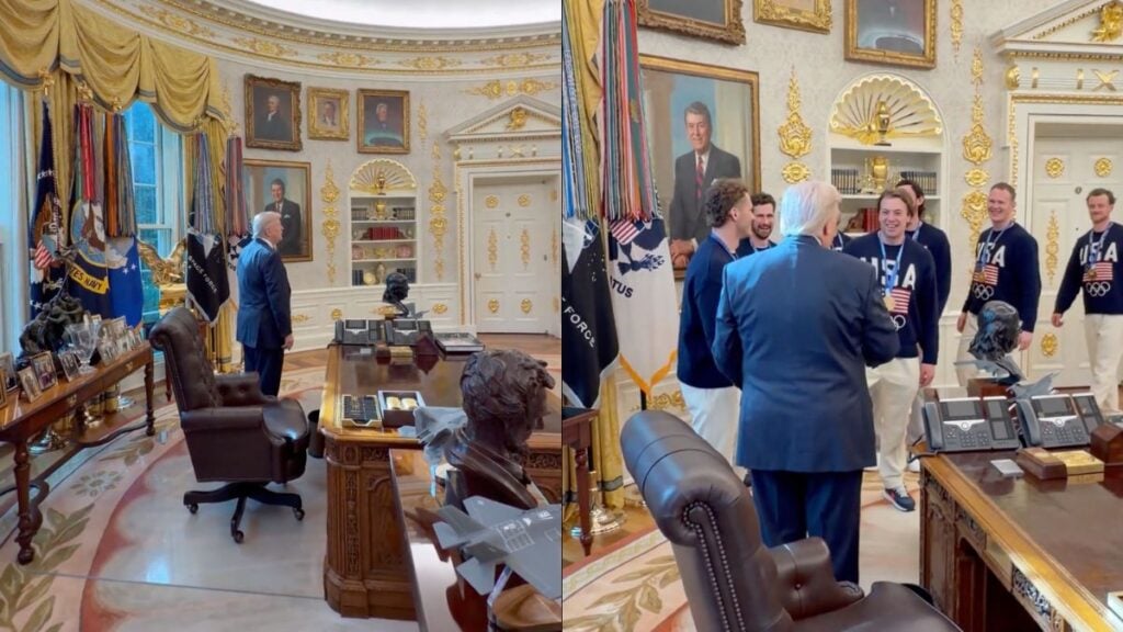 People Are Calling Team USA Men’s Hockey Players Shameful After Flying to D.C. For Trump’s Oval Office Invite, ‘They Were National Heroes Until They Weren’t’ team usa mens hockey team in the oval office