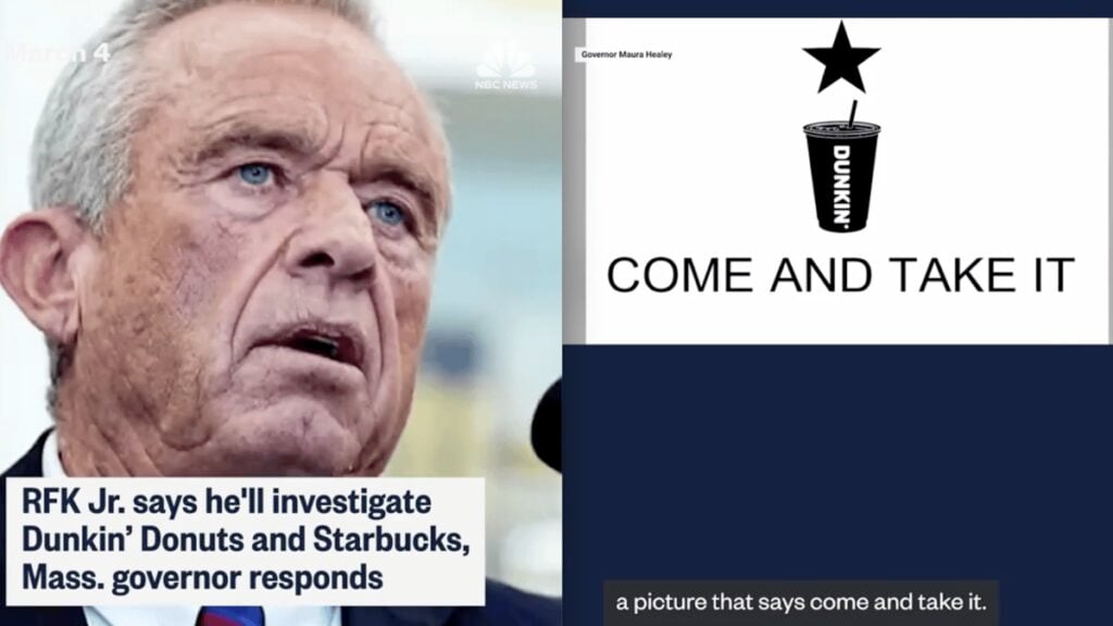 RFK Jr. Weirdly Targets Dunkin and Starbucks, Massachusetts Governor Responds