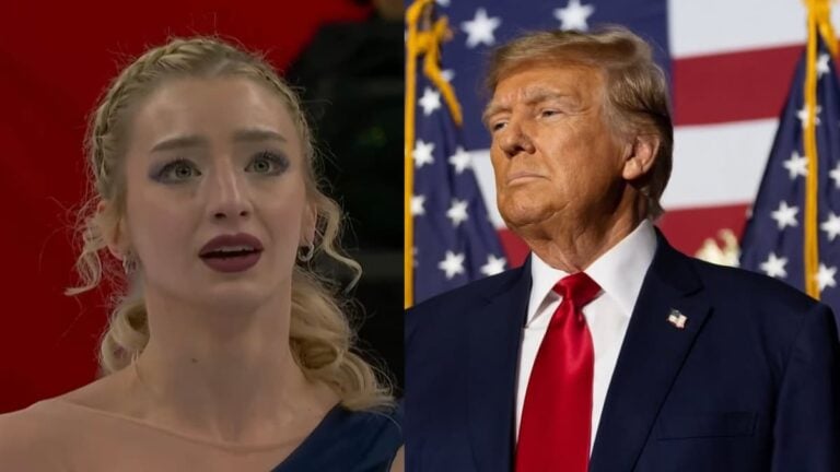 A picture of Amber Glenn and Trump.