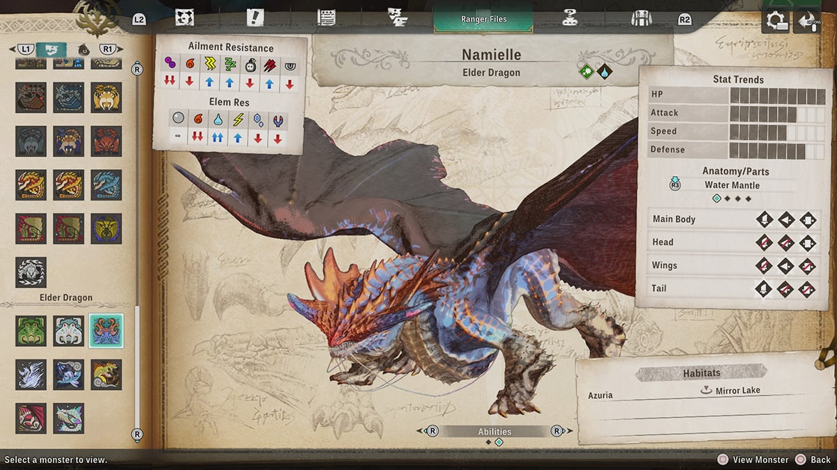 Monster Hunter Stories 3 - Elder Dragons Move Types and Weaknesses