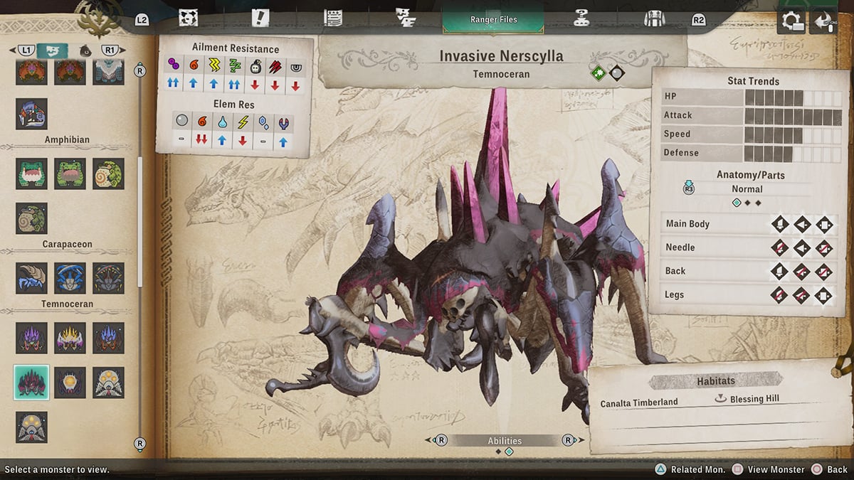 Monster Hunter Stories 3 - Temnoceran Move Types and Weaknesses