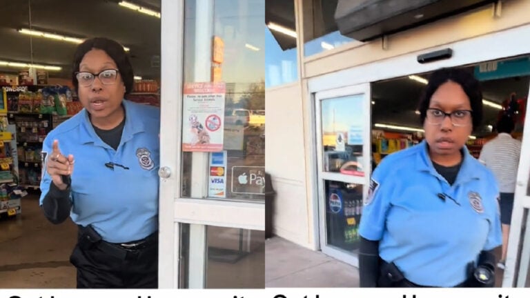 Security Guard Gets Suddenly Hostile Towards Customer Standing Outside Store in Arizona, 'They let any ole body be security!'