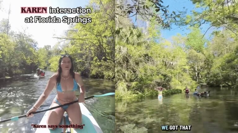 Florida Springs Paddleboarder Ends Up in Wrong Area and a Karen is Quick to Turn Her Around