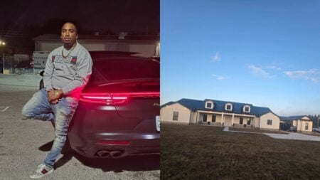 A picture of the Florida man and his house.